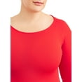 thumbnail image 4 of Women's Plus Size Long Sleeve Boat Neck Fitted Dress, 4 of 4