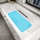 thumbnail image 5 of alfombrilla de baño para bañera, alfombrilla de ducha con ventosas de drenaje, lavable a máquina, BPA, látex, libre de ftalatos, 34.5 x 15.5 pulgadas, azul limpio, 5 of 5