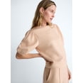 thumbnail image 4 of Scoop Women's and Women's Plus New Scubaknit Pleated Sleeve Top, Sizes XS-4X, 4 of 5