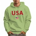 thumbnail image 4 of Men's 100% Cotton Red USA Hoodie 330g Thick Pocket Hood, 4 of 16