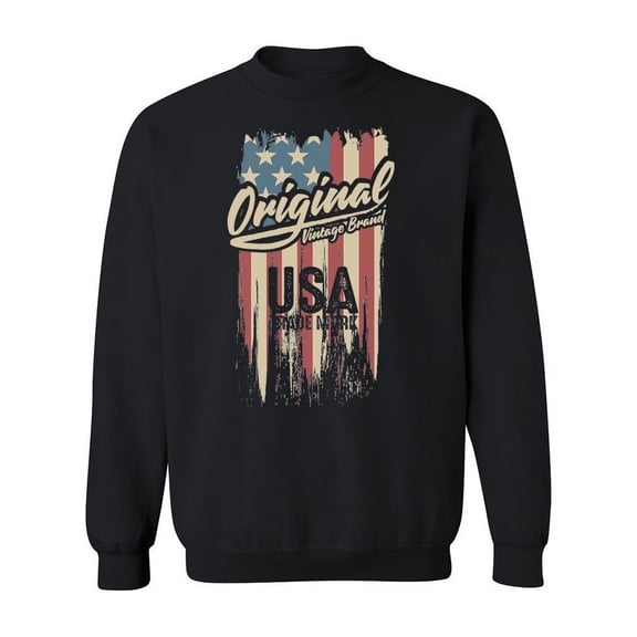 American Vintage Flag Design Sweatshirt Women -Image by Shutterstock, Female 5X-Large