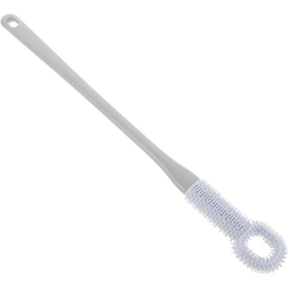 Soft silicone toe cleaning brush, suitable for showering - Long-handled foot cleaner and exfoliator - Soft.,grey