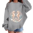 thumbnail image 2 of XAOFW Girls Boys Marine Animal Print Long Sleeved Round Neck Sweatshirts Loose Fit Casual Pullover For Toddler Kids Trendy Tops 9-10 Years, 2 of 4