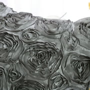 PiccoCasa 3D Satin Rose Throw Pillowcase 16x16 Decorative Throw Pillow Cover, Grey