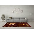 thumbnail image 3 of Ahgly Company Indoor Square Abstract Brown Modern Area Rugs, 4' Square, 3 of 4
