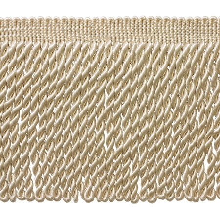Bullion Trim - 6 Inch Long Ivory / Ecru Bullion Fringe Trim, Basic Trim Collection, Style# BFS6 Color: A2, Sold By the Yard
