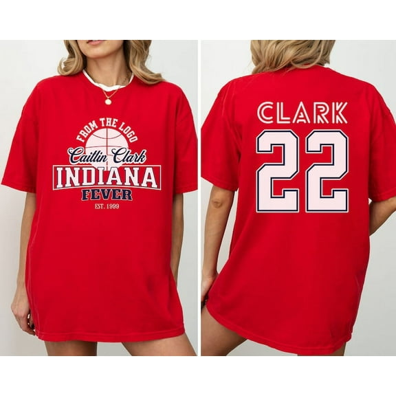 Caitlin Clark 22 Double Sided T-shirt, Caitlin Clark Shirt, Tee Women Basketball Unisex Tshirt, Caitlin Clark #22, Indiana Fever, Red Color
