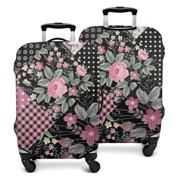 Pioneer Flower Floral Print Pattern Luggage Cover Fashion Suitcase Cover Baggage Covers Fit 25-28 Inch Luggage (Go Travel)