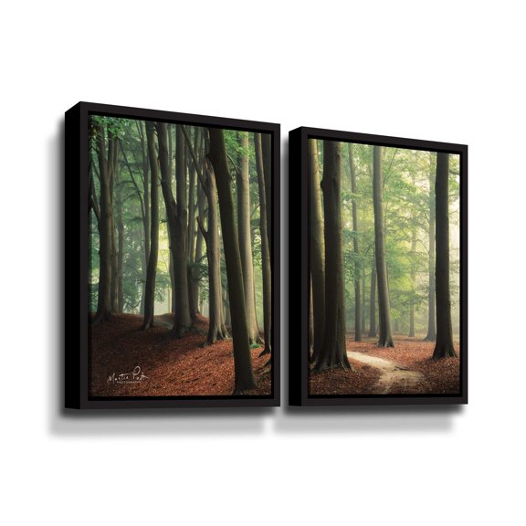 Artwall In the Curve, 2 Piece Floater Framed Canvas Set by Martin Podt
