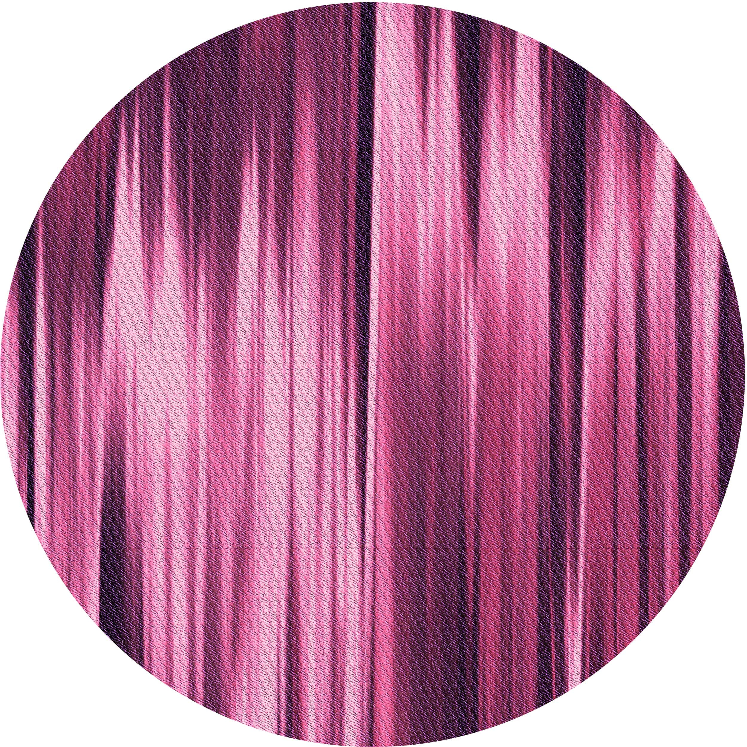 8' Round  Polyester Hot Pink Area Rug