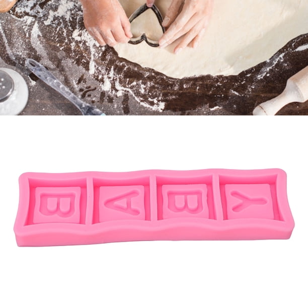 Molde De Silicona Con Letras De Bebé, A Prueba De Altas Temperaturas, Molde De Chocolate Fondant Con Letras De Bebé Para Decoración De Pasteles