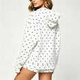 thumbnail image 3 of Uobin Women’s Polka Hooded Shorts Two Long Sleeve Oversized Hoodie And Matching Shorts Y2K Sweatsuits, 3 of 5