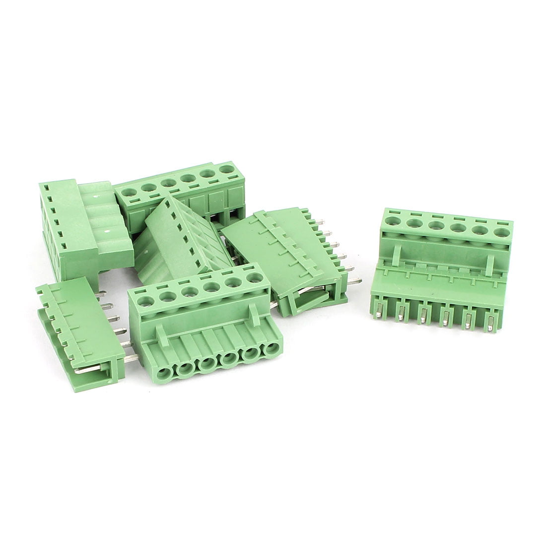 Aexit 5 Set Audio & Video Accessories 6 Pin 5.08mm Screw Pluggable Terminal Block Green Connectors & Adapters 300V 10A
