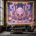 thumbnail image 6 of Moon Stars Divination with Luminous Crystal Ball Resting, Mystical Fantasy for Space Lovers, Galaxy Room Decor, Mother'S Day Gift, Tapestry Wall Hanging for Bedroom and Dorm, 6 of 7