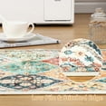 thumbnail image 5 of Hasoo Washable Area Rug 5' x 7' Floral Rug for Living Room Soft Polyester Accent Indoor Carpet, Orange, 5 of 6