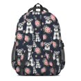 thumbnail image 3 of Schnauzer and Floral Black Pattern Cute School Backpack Bag with Padded Back and Adjustable Shoulder Straps 16.9 X 12.6 X 5.9 Inches, 3 of 5