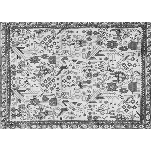 Ahgly Company Indoor Rectangle Animal Gray Traditional Area Rugs, 5' x 7'