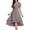 Grey, variant on Uobin Women's Summer Chiffon Dress V Neck Ruched Short Sleeves Elegant Casual Party Dress for Outdoor Events And Daily Wear