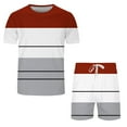 thumbnail image 3 of pxiakgy suits for men mens spring summer leisure sports breathable absorbing stitching printed short sleeve shorts two piece set men suits red + xl, 3 of 7