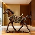 thumbnail image 4 of Virelaxpo Galloping Horse Resin Figurine - Elegant Home and Office Desk Decor with Feng Shui Wealth Theme, 4 of 5