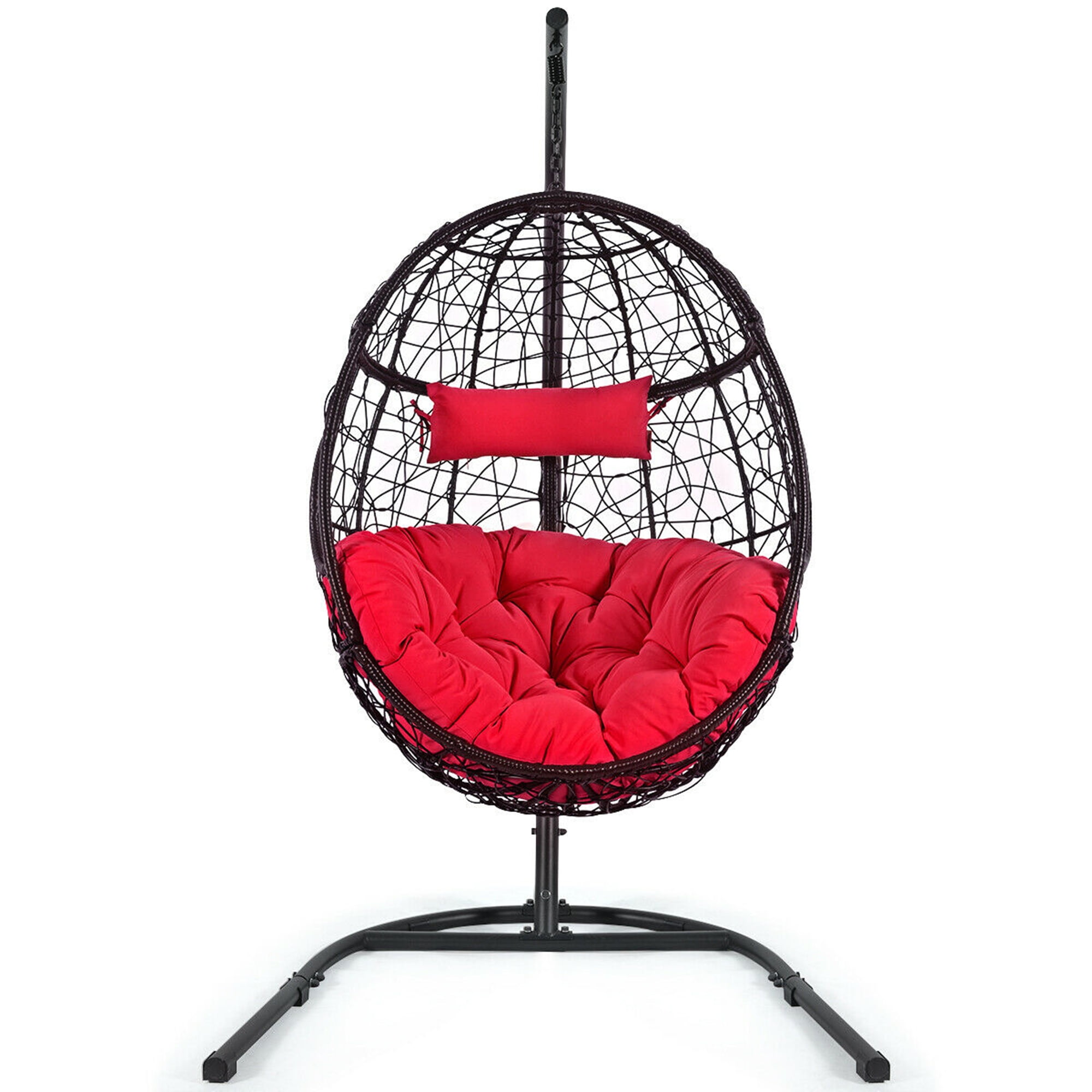 Gymax Hammock Chair, Black and Red