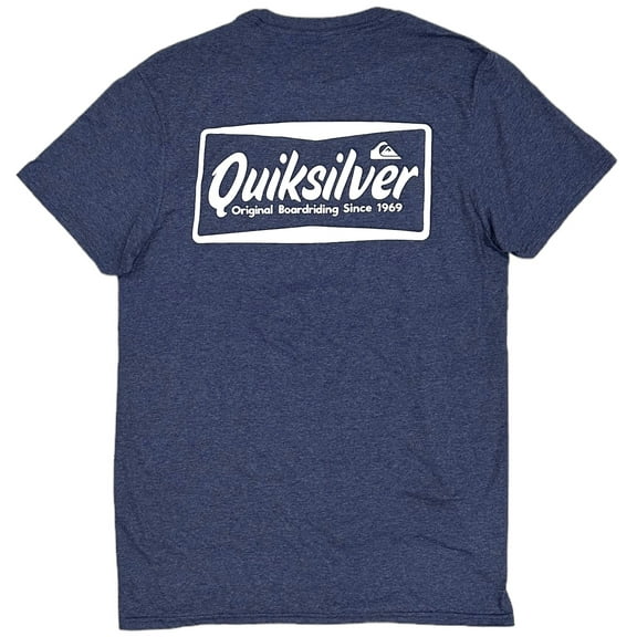 Quiksilver Men's Original Boardriding Since 1969 Retro Graphic Tee T-Shirt (Small, Heather Blue)