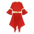 thumbnail image 6 of YiZYiF Women's Praise Dance Costumes Overlay Worship Tunic Liturgical Lyrical Dance Dress Red M, 6 of 7