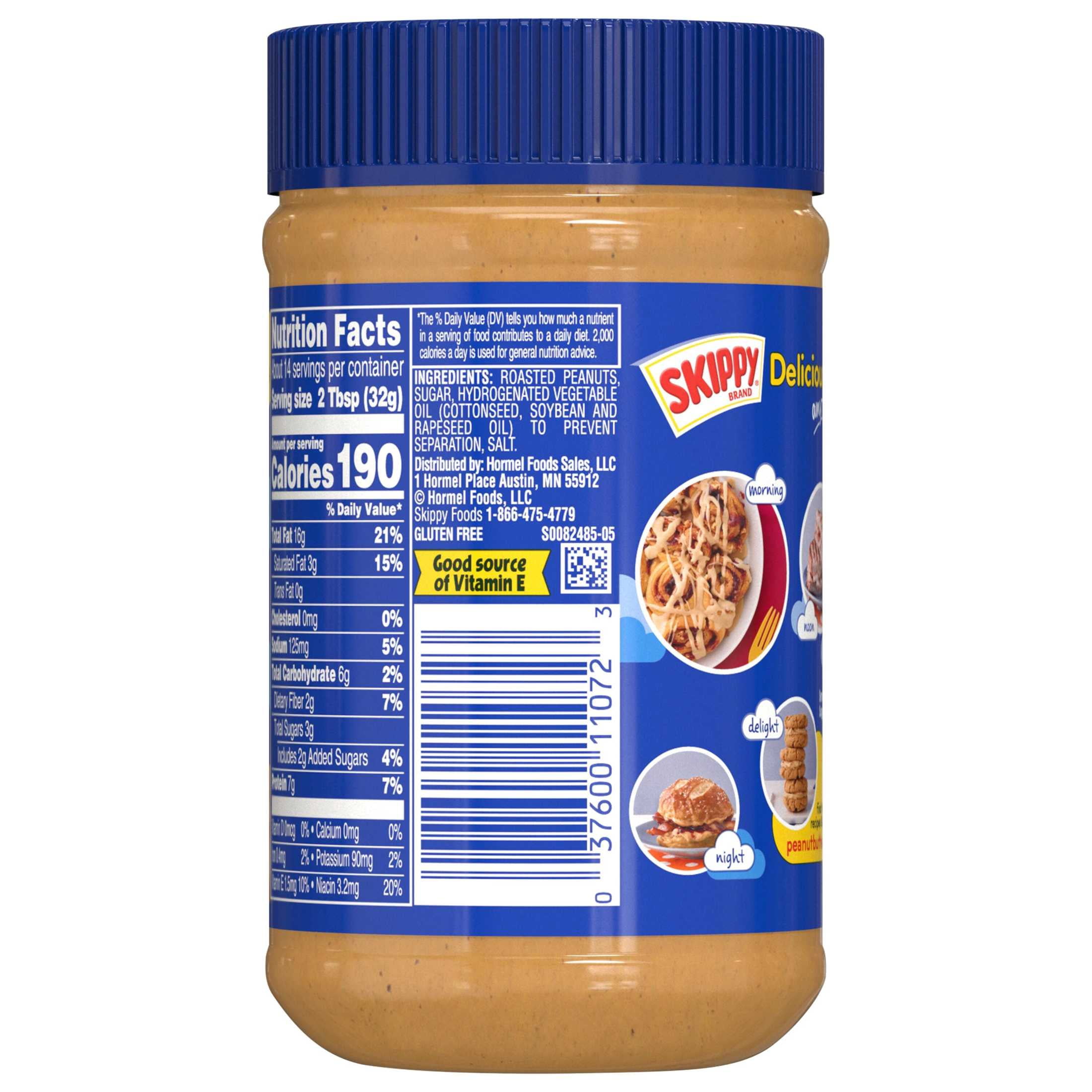(4 pack) SKIPPY SUPER CHUNK Peanut Butter, 7 g Protein Per Serving, Shelf-Stable, 16.3 oz Plastic Jar