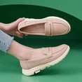 thumbnail image 4 of Platform Wedges Penny Loafers for Women Spring Autumn Fashion Leather Memory Foam Comfort Casual Walking Shoes, 4 of 6