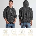 thumbnail image 5 of Boho Black Circle Regular Fit Hoodie, Sporty Pullover Hooded Sweatshirt for Men Women L, 5 of 6