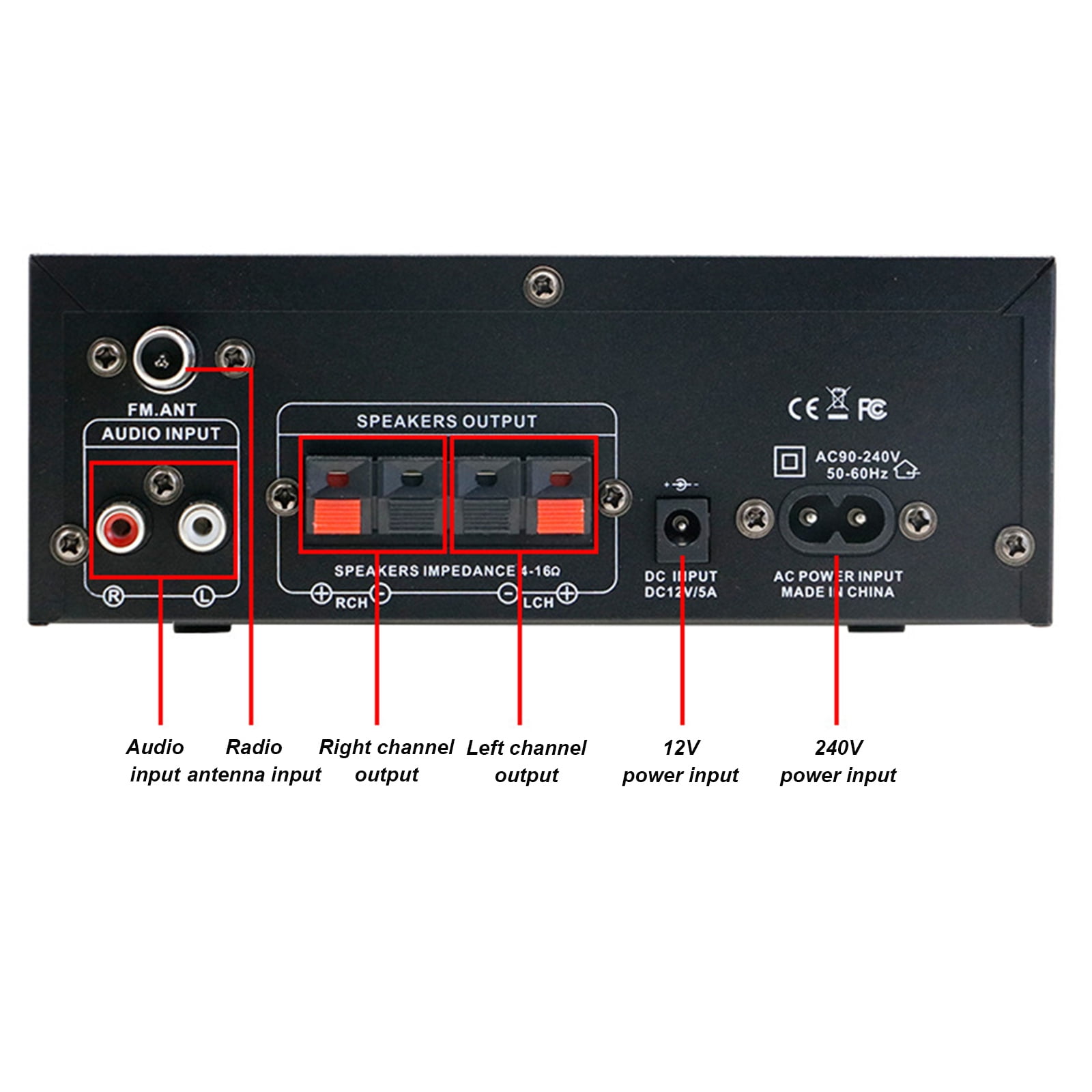 AK45 Pro Amplifier Home Audio Stereo Receivers, Wireless Bluetooth Stereo Power Amplifier,2.0 Channel HiFi Stereo Amplifier System for Home Theater Speakers, Stereo Receiver