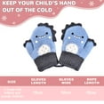 thumbnail image 2 of Manoplas para niños pequeños con cordón, guantes de nieve con forro de lana cálidos tejidos con dibujos animados para invierno 888, 2 of 5