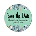 thumbnail image 1 of Darling Souvenir Round 45 Pcs Floral Border Save The Date Stickers Wedding Personalized Bride Groom Names And Date Envelope Seals - Mint, 1 of 4