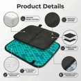 thumbnail image 4 of Fish Scales Blue Geometric Foldable Seat Cushion for Bleachers, Stadium Seats, Camping & Outdoor Events, Portable Lightweight Pad with Carabiner, 4 of 6
