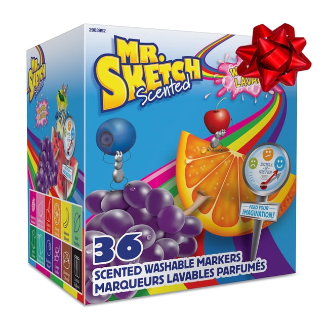 Mr. Sketch Rotuladores lavables perfumados con punta de cincel, colores surtidos, 36 unidades