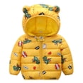 thumbnail image 1 of 2-7T Winter Hooded Down Coats for Kids Baby Boys Girls Dinosaur Light Puffer Padded Jacket with Bear Ear Toddler Snow Outerwear, 1 of 5