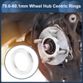 thumbnail image 2 of Unique Bargains Car Wheel Hub Centric Rings Wheels Center Shaft Shock Absorbing Hubrings Aluminium Alloy Silver Tone Durable OD 79.6mm to ID 60.1mm, 2 of 7