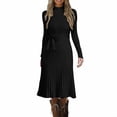 thumbnail image 3 of Sundresses for Women 2026 Round Neck Sweater Dress Long Sleeved Round Neck Dress Fashion Beach Vacation Clothes, 3 of 6