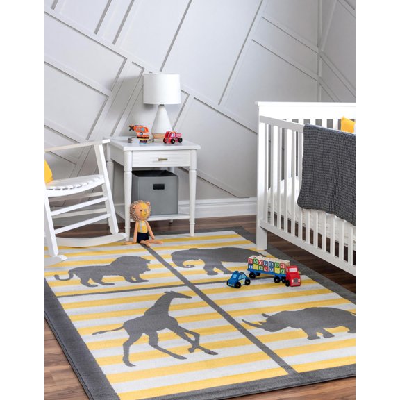 Unique Loom Metro Rug , 5' 1" x 8' 0" ,Gray