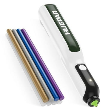 Huepar Hot Glue Guns 6S Preheat Cordless Speed-Heating Glue Pen with Li-ion Battery Mini Glue Gun & 8pcs Glue Sticks for Home Repair, DIY, Arts Crafts