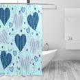 thumbnail image 3 of YFYANG Waterproof Bathroom Shower Curtain, Hearts Pattern Line Texture Shower Curtain Set with Hooks, Home Bathroom Tub Decor - 72 "x72", Iron Hooks, 3 of 6