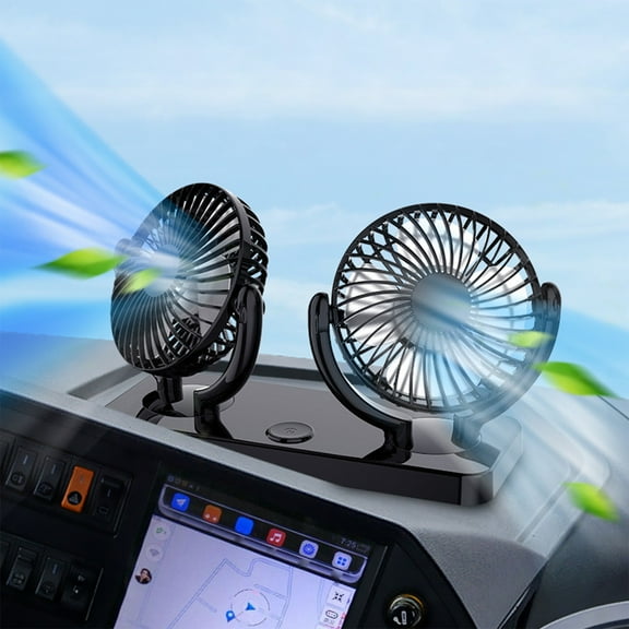 YZEGDCH Car Fan Truck 12v Minivan USB Double-headed Fan Car with Strong Silent Car Fan
