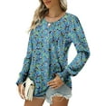 thumbnail image 2 of KISSMODA Women's Casual Crewneck Flowy Ruffle Tunic Tops, 2 of 5