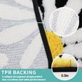 thumbnail image 3 of 23.6x15.7in Bathroom Rug Cute Daisy Bath Mat White and Yellow Flower Decor Rugs Non Slip Floor Carpet Microfiber Bathmat Super Absorbent Machine Washable Bathtub Mats for Shower-Black, 3 of 8