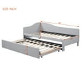 thumbnail image 2 of Harper & Bright Designs Twin Size L Shaped Platform Bed with Pop Up Trundle, Wood Upholstered Corner Bed Frame for Bedroom, Gray, 2 of 16