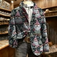 thumbnail image 2 of oelaio Christmas Sport Coats for Men Big and Tall One Button Suit Jacket Funny Casual Corduroy Jacket Novelty Xmas Holiday Party Blazer with Pockets Light Blue L, 2 of 8