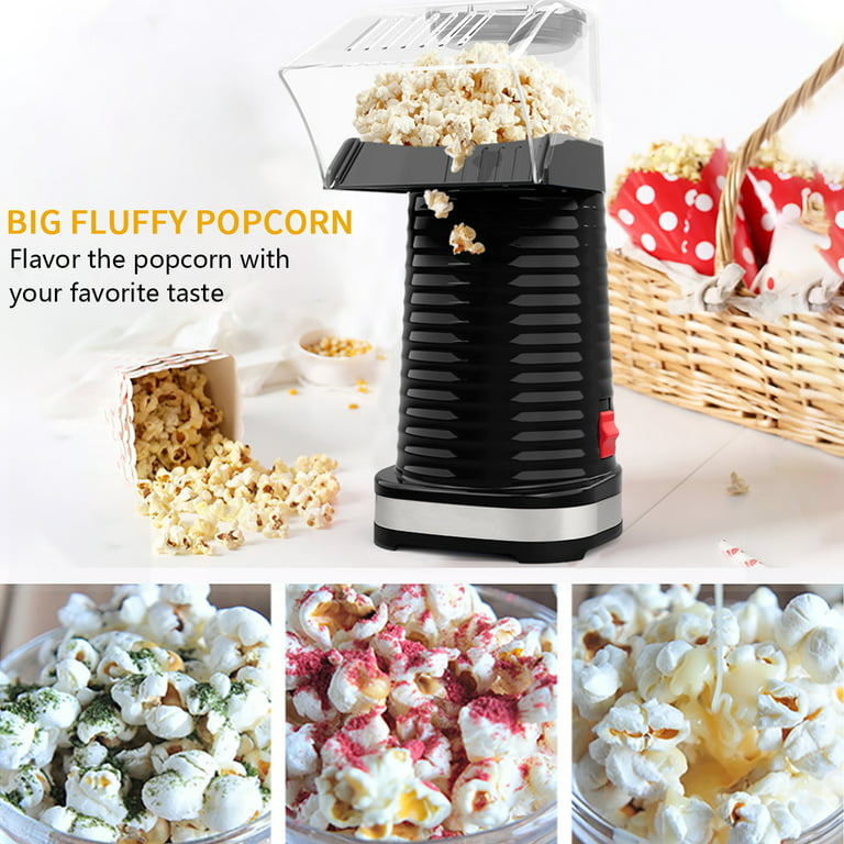 SLENPET Hot Air Popcorn Machine, 1200W Electric Popcorn Maker, ETL  Certified, 98% Poping Rate, 3 Minutes Fast Popcorn Popper with Measuring  Cup and Top Lid for Home, Family, Party (Black) 