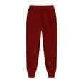 thumbnail image 5 of Women's Fleece Lined Sweatpants with Pockets, High Waist Drawstring Joggers for Athletic Workout and Casual Wear, Thermal Warm Pants for Autumn Winter, Plus Size Comfortable Sports Pants Wine L, 5 of 6
