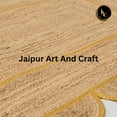 thumbnail image 4 of Jaipur Art And Craft Bohemian Rectangle Scallop Yellow Jute Area Rug Indoor Carpet (10x13 Sq ft), 4 of 7