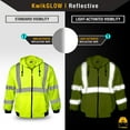 thumbnail image 2 of KwikSafety (Charlotte, NC) PATROL Safety Jacket (NO FUZZ Balls) Class 3 Hi Visibility Water Resistant ANSI OSHA High Vis Reflective Hoodie Winter Lightweight Construction Gear Men | Yellow Small, 2 of 6